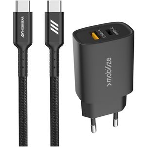 Mobigear Essentials - Simple USB-C Chargeur USB-C 1 mètre Power Delivery 20W - Noir