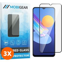 Mobigear Premium Vivo Y52 Verre trempé Protection d'écran - Compatible Coque - Noir (Lot de 3)