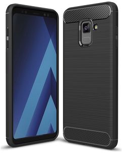 Mobigear Brushed Slim Coque Samsung Galaxy A8 (2018) Coque arrière en TPU Souple - Noir
