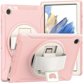 Mobigear SureGrip Coque Samsung Galaxy Tab A8 10.5 (2021) Coque arrière en Plastique rigide,Silicone + Support Amovible - Rose
