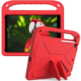 Mobigear AeroArmor Coque iPad 7 (2019) Coque de tablette pour enfants avec Poignée Enfants en EVA + Porte-crayon - Rouge
