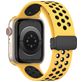 Mobigear Sport Plus Mag Bracelet Silicone Apple Watch Fermeture magnétique - 42/41/40/38 mm - Noir / Jaune