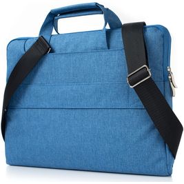 Mobigear Denim Zipper Sac à bandoulière Ordinateur portable 13 - 14 Pouces Sacoche ordinateur - Bleu