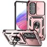 Mobigear Armor Ring Cam Slide Coque Samsung Galaxy A54 Coque arrière Rigide Anti-Chocs avec Anneau-Support et Protecteur Lentilles - Rose doré