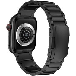 Mobigear Brisbane Bracelet Titane pour Apple Watch Fermeture boucle déployante - 49/46/45/44 mm - Noir
