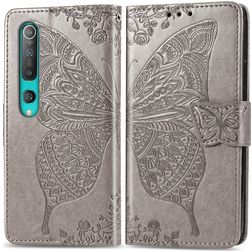 Mobigear Butterfly Housse Xiaomi Mi 10 Pro Etui Porte-Monnaie - Gris