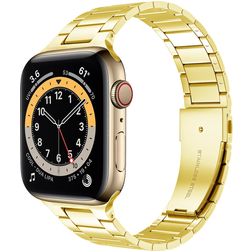 Mobigear Lissabon Bracelet Acier pour Apple Watch Fermeture boucle déployante - 49/46/45/44 mm - Or