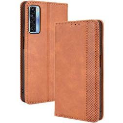 Mobigear Sensation Housse TCL 20S Etui Porte-Monnaie - Marron