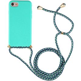 Mobigear Lanyard iPhone SE (2022) Coque avec cordon en TPU Souple - Turquoise