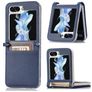 Mobigear Excellent Samsung Galaxy Z Flip 5 Plastique rigide Coque arrière avec porte-cartes - Bleu