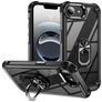 Mobigear Crystal Ring Coque iPhone 17e Coque arrière Rigide avec Anneau-Support - Noir