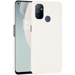 Mobigear Croco OnePlus Nord N100 Plastique rigide Coque arrière - Blanc