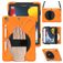 Mobigear SureGrip XGuard Coque iPad 7 (2019) Coque arrière en Plastique rigide,Silicone + Porte-crayon + Bandoulière + Support Amovible - Orange