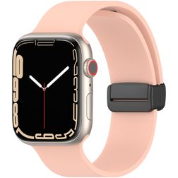 Mobigear Sport Mag Bracelet Silicone Apple Watch Fermeture magnétique - 49/46/45/44 mm - Rose