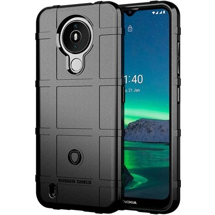 Mobigear Rugged Shield Coque Nokia 1.4 Coque arrière en TPU Souple Anti-Chocs - Noir