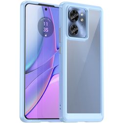 Mobigear Crystal Coque Motorola Edge 40 Coque arrière Rigide - Transparent / Bleu