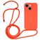Mobigear Lanyard iPhone 14 Coque avec cordon en Silicone - Orange