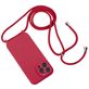 Mobigear Lanyard iPhone 14 Pro Coque avec cordon en Silicone - Bordeaux