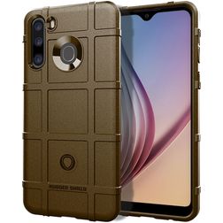 Mobigear Rugged Shield Coque Samsung Galaxy A21 Coque arrière en TPU Souple Anti-Chocs - Marron