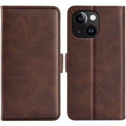 Mobigear Slim Magnet Housse iPhone 15 Etui Porte-Monnaie - Marron