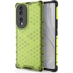 Mobigear Honeycomb Coque HONOR 70 Coque arrière Rigide Anti-Chocs - Vert