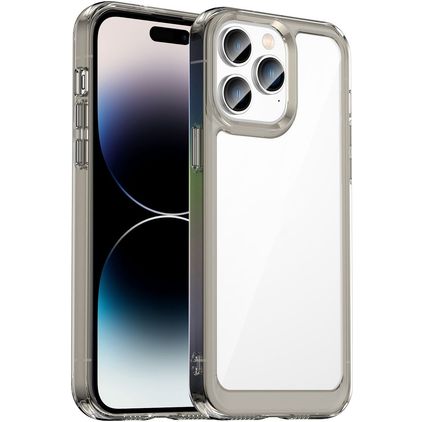 Mobigear Crystal Coque iPhone 14 Pro Coque arrière Rigide - Transparent / Gris