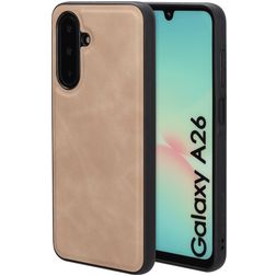 Mobiparts Classic Coque Samsung Galaxy A26 MagSafe Coque arrière en TPU,Similicuir - Moonstone Beige