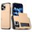 Mobigear Card iPhone 16 Pro Plastique rigide Coque arrière Antichoc avec porte-cartes - Or