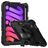 Mobigear SureGrip Xtreme Coque iPad Mini 6 (2021) Coque arrière en Plastique rigide,Silicone + Porte-crayon + Bandoulière + Support Amovible - Noir