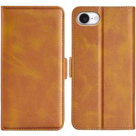 Mobigear Slim Magnet Housse iPhone 16e Etui Porte-Monnaie - Cognac