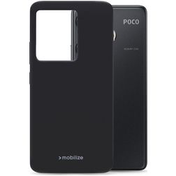 Mobilize Rubber Gelly Coque POCO F6 Coque arrière en TPU Souple - Matt Black