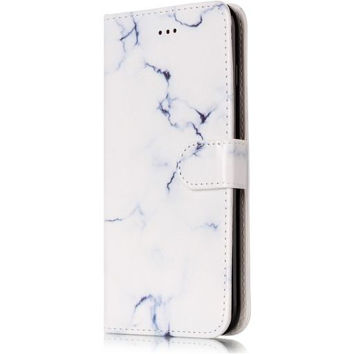 Mobigear Marble Housse iPhone 8 Plus Etui Porte-Monnaie - White Marble