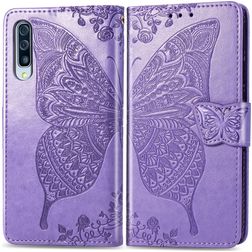 Mobigear Butterfly Housse Samsung Galaxy A70 Etui Porte-Monnaie - Violet