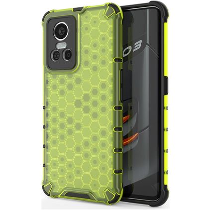 Mobigear Honeycomb Realme GT Neo 3 Plastique rigide Coque arrière Antichoc - Vert