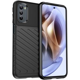 Mobigear Groove Coque Motorola Moto G41 Coque arrière en TPU Souple - Noir