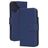 Mobiparts Wallet Housse iPhone 16 MagSafe Etui en Cuir Véritable Porte-Monnaie - Bleu