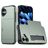 Mobigear Card Coque iPhone 16 Coque arrière Rigide Anti-Chocs avec Porte-Cartes - Vert
