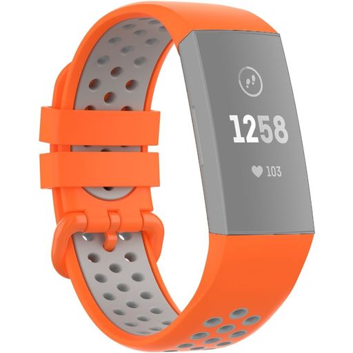 Mobigear Sport Plus Buckle Bracelet Silicone Fitbit Charge 3 Fermeture boucle ardillon - Orange