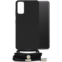 Mobilize Lanyard Gelly Samsung Galaxy A32 4G Coque avec cordon en TPU Souple - Noir