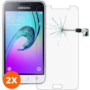 Mobigear Samsung Galaxy J1 (2016) Verre trempé Protection d'écran - Compatible Coque (Lot de 2)