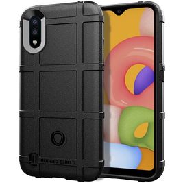 Mobigear Rugged Shield Coque Samsung Galaxy A01 Coque arrière en TPU Souple Anti-Chocs - Noir