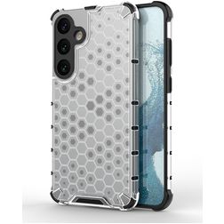 Mobigear Honeycomb Coque Samsung Galaxy S24 Plus Coque arrière Rigide Anti-Chocs - Blanc