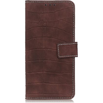 Mobigear Croco Housse Motorola Moto G60s Etui Porte-Monnaie - Marron