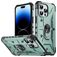 Mobigear Armor Ring iPhone 14 Pro Max Plastique rigide Coque arrière Antichoc avec bague de maintien - Vert