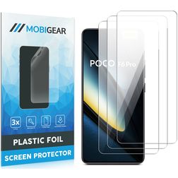 Mobigear POCO F6 Pro Protection d'écran Film - Compatible coque (Lot de 3)