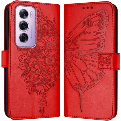 Mobigear Butterfly OPPO Reno 12 Pro Étui Portefeuille - Rouge