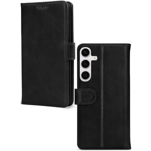 Mobilize Wallet Housse Samsung Galaxy S24 FE Etui en Cuir Véritable Porte-Monnaie - Noir