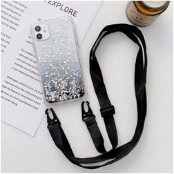 Mobigear Lanyard iPhone 13 Mini Coque avec cordon en TPU Souple - Noir