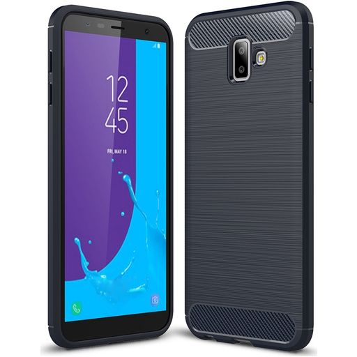 Mobigear Brushed Slim Coque Samsung Galaxy J6 Plus Coque arrière en TPU Souple - Bleu Marin