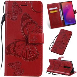 Mobigear Butterfly Housse Xiaomi Mi 9T Etui Porte-Monnaie - Rouge
